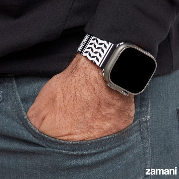 Keffiyeh Apple Watch band by zamani, worn
