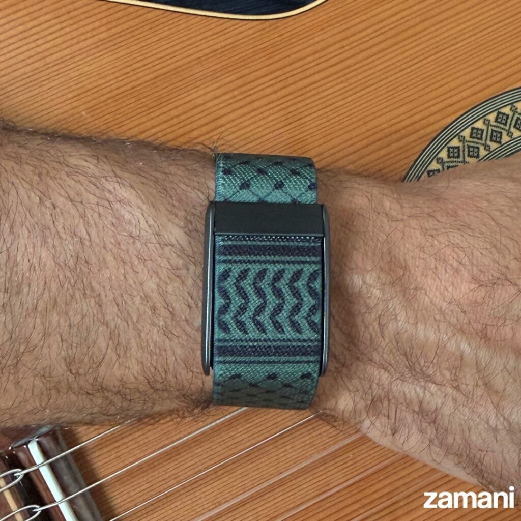 Olive Keffiyeh WHOOP band by zamani, worn