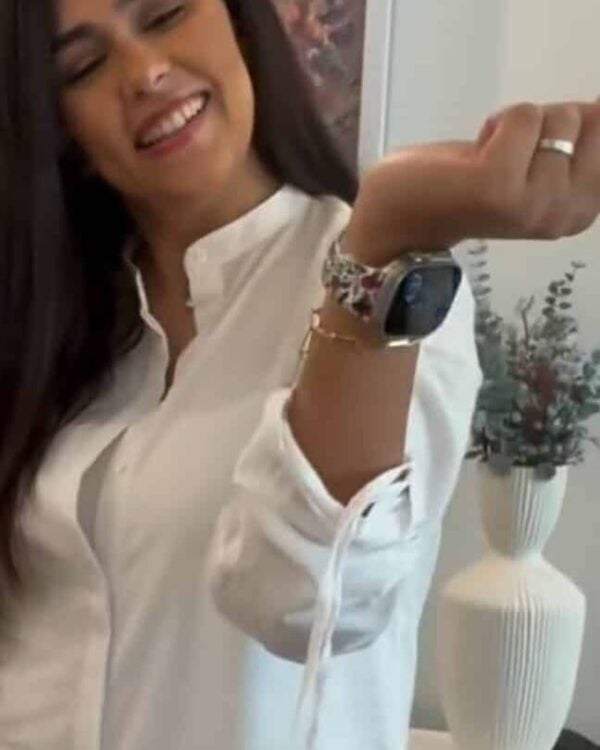 Ceramics Apple Watch band by zamani, worn by a customer