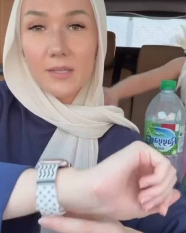 Keffiyeh Apple Watch band by zamani, worn by a customer