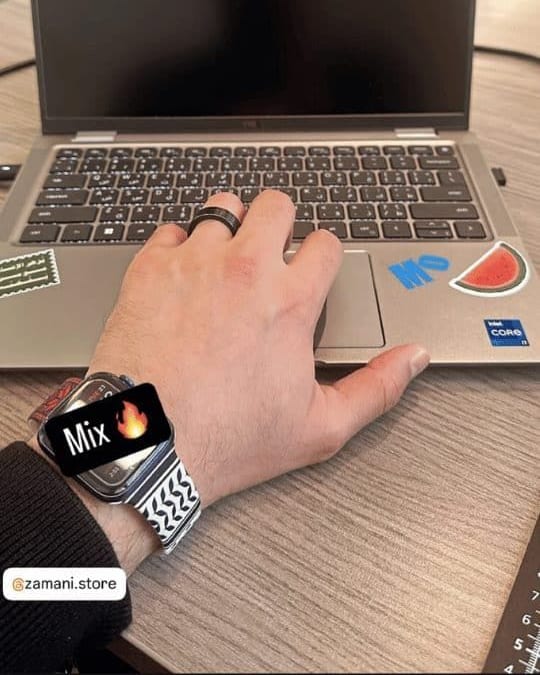 Keffiyeh Apple Watch band by zamani, worn by a customer