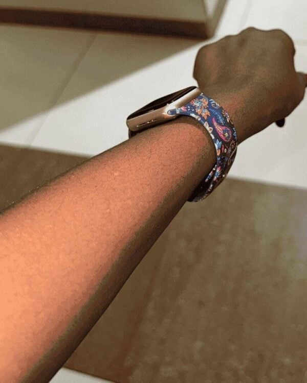 Paisley Apple Watch band by zamani, worn by a customer
