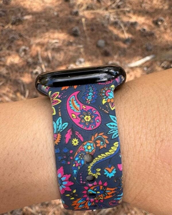 Paisley Apple Watch band by zamani, worn by a customer