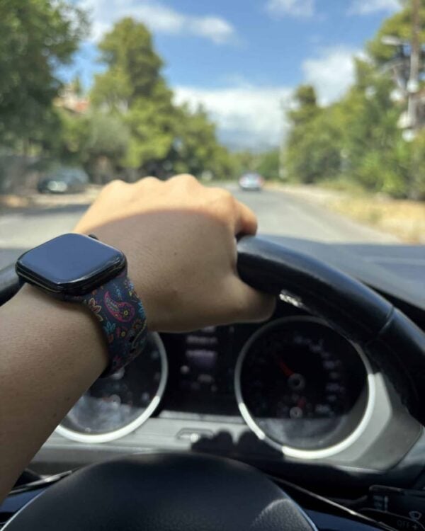 Paisley Apple Watch band by zamani, worn by a customer