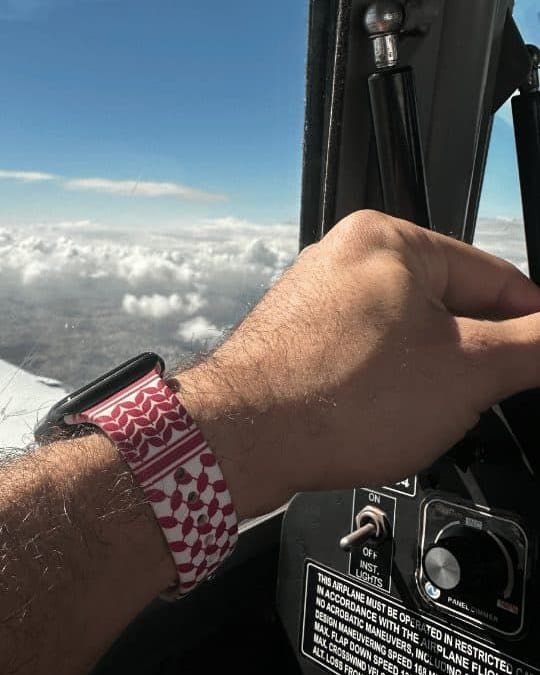 Shemagh Apple Watch band by zamani, worn by a customer
